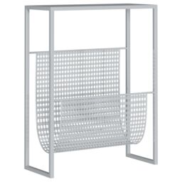 Berkfield Home Magazine Rack Silver 35x15x45 cm Steel - Size: 35 x 15 x 45 cm - thumbnail 2