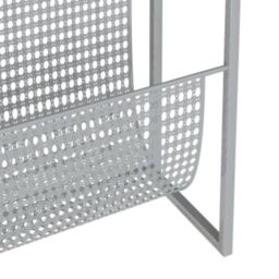 Berkfield Home Magazine Rack Silver 35x15x45 cm Steel - Size: 35 x 15 x 45 cm - thumbnail 6