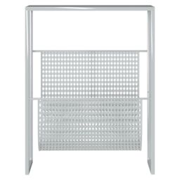 Berkfield Home Magazine Rack Silver 35x15x45 cm Steel - Size: 35 x 15 x 45 cm - thumbnail 3