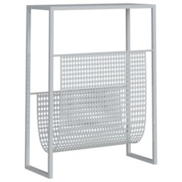 Berkfield Home Magazine Rack Silver 35x15x45 cm Steel - Size: 35 x 15 x 45 cm - thumbnail 5