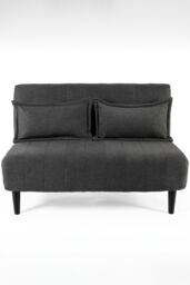 More4Homes Harper 2 Seater Folding Clic Clac Fabric Lounge Futon Sofa Bed in Charcoal - thumbnail 2