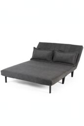 More4Homes Harper 2 Seater Folding Clic Clac Fabric Lounge Futon Sofa Bed in Charcoal - thumbnail 3
