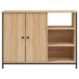 Berkfield Home Sideboard Sonoma Oak 100x33x75 cm Engineered Wood in Light Tan - Size: 100 x 33 x 75 cm - thumbnail 6
