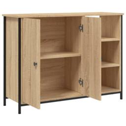 Berkfield Home Sideboard Sonoma Oak 100x33x75 cm Engineered Wood in Light Tan - Size: 100 x 33 x 75 cm - thumbnail 5