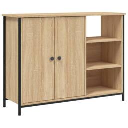 Berkfield Home Sideboard Sonoma Oak 100x33x75 cm Engineered Wood in Light Tan - Size: 100 x 33 x 75 cm - thumbnail 1