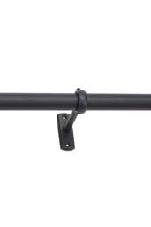 Living and Home Glossy Black Metal Telescopic Curtain Rod with Brackets - Size: 180 cm - thumbnail 9
