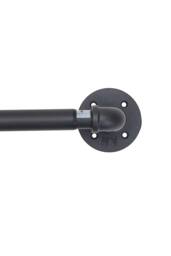 Living and Home Glossy Black Metal Telescopic Curtain Rod with Brackets - Size: 180 cm - thumbnail 7