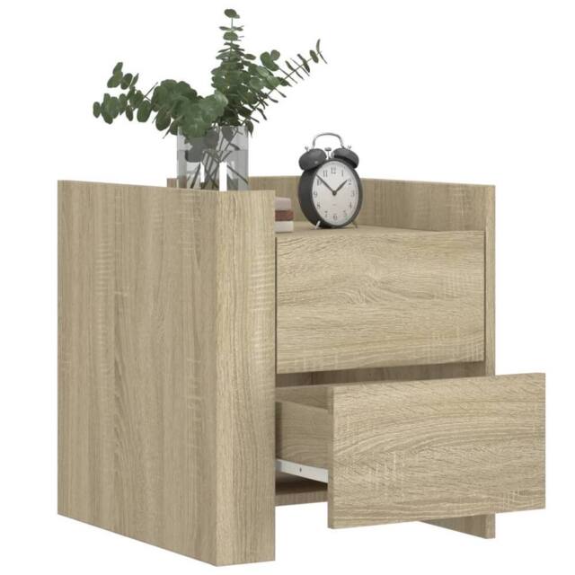 Berkfield Home Decorative Bedside Cabinet Sonoma Oak 45x50x50 cm Engineered Wood in Light Brown - Size: 45 x 50 x 50 cm - image 1