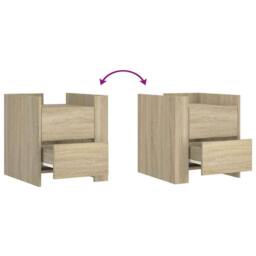 Berkfield Home Decorative Bedside Cabinet Sonoma Oak 45x50x50 cm Engineered Wood in Light Brown - Size: 45 x 50 x 50 cm - thumbnail 8