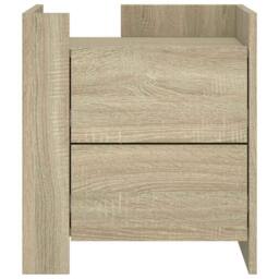 Berkfield Home Decorative Bedside Cabinet Sonoma Oak 45x50x50 cm Engineered Wood in Light Brown - Size: 45 x 50 x 50 cm - thumbnail 4
