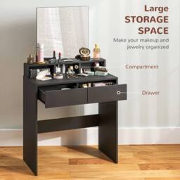 Wyld Haus Merotto Black Dressing Table Mirror - thumbnail 5