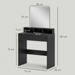 Wyld Haus Merotto Black Dressing Table Mirror - thumbnail 4