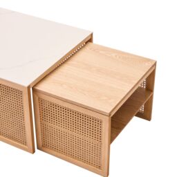 Nordlys Set of 2 Wooden Coffee Tables with Storage in Brown - thumbnail 9