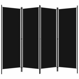 Berkfield Home 4-Panel Room Divider Black 200x180 cm