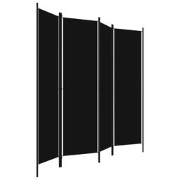 Berkfield Home 4-Panel Room Divider Black 200x180 cm - thumbnail 3