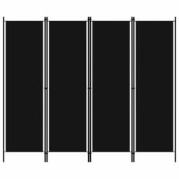 Berkfield Home 4-Panel Room Divider Black 200x180 cm - thumbnail 2