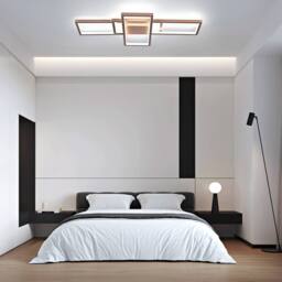 NIVOR 75W 3-Squares White LED Ceiling Light Acrylic Flush Mount Lamp 6000K in Metallic Gold - thumbnail 8