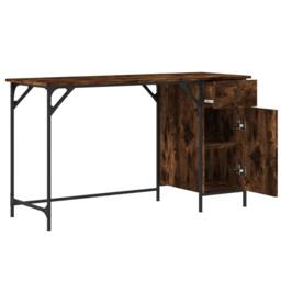 Berkfield Home Computer Desk Smoked Oak 131x48x75 cm Engineered Wood in Brown - Size: 131 x 48 x 75 cm - thumbnail 8