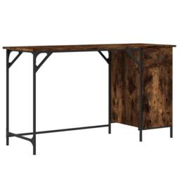 Berkfield Home Computer Desk Smoked Oak 131x48x75 cm Engineered Wood in Brown - Size: 131 x 48 x 75 cm