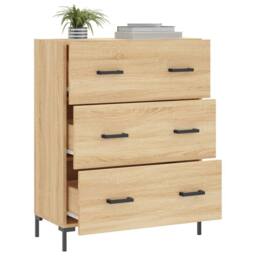Berkfield Home Sideboard Sonoma Oak 69.5x34x90 cm Engineered Wood in Light Tan - thumbnail 4