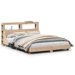 Berkfield Home Bed Frame without Mattress 120x190 cm Small Double Solid Wood Pine in Natural - thumbnail 1