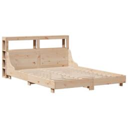 Berkfield Home Bed Frame without Mattress 120x190 cm Small Double Solid Wood Pine in Natural - thumbnail 3