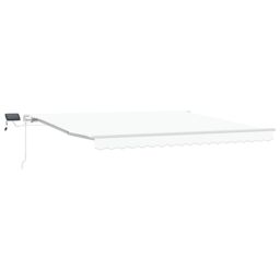 Berkfield Home Manual Retractable Awning with LED White 400x300 cm - thumbnail 2