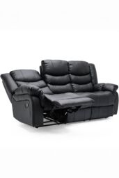 More4Homes Seattle Manual Recliner Bonded Leather 1+3 Seater Sofa Set in Black - thumbnail 3