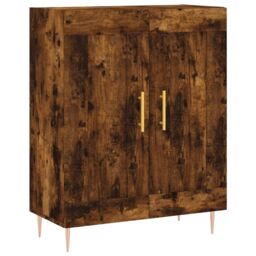 Berkfield Home Highboard Smoked Oak 69.5x34x180 cm Engineered Wood in Brown - thumbnail 6