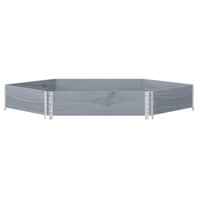 Berkfield Home Raised Bed Hexagon Grey 160x160 cm Solid Wood Pine - image 1