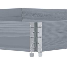 Berkfield Home Raised Bed Hexagon Grey 160x160 cm Solid Wood Pine - thumbnail 6