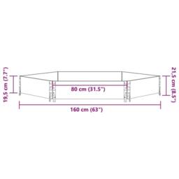 Berkfield Home Raised Bed Hexagon Grey 160x160 cm Solid Wood Pine - thumbnail 7