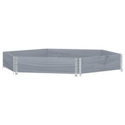 Berkfield Home Raised Bed Hexagon Grey 160x160 cm Solid Wood Pine - thumbnail 3