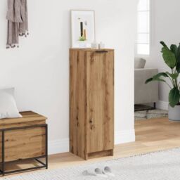 Berkfield Home Shoe Cabinet Artisan Oak 29.5x35x100.5 cm Engineered Wood in Brown - thumbnail 3