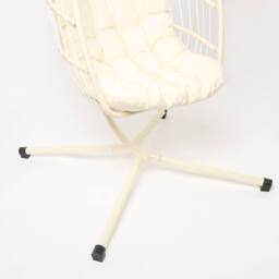 OHS Hanging Egg Chair Floating Garden Seat Cushioned Cushion in Cream - thumbnail 6