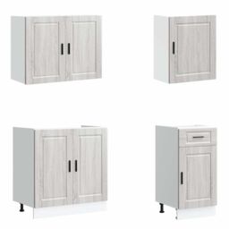 Berkfield Home 7 Piece Kitchen Cabinet Set Kalmar Grey Sonoma Engineered Wood - thumbnail 4