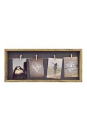 "nielsen Accent Photo Collage Frame for 4 Pictures 3.5x5"" With Clothesline & 4 Clips - Natural" - thumbnail 1