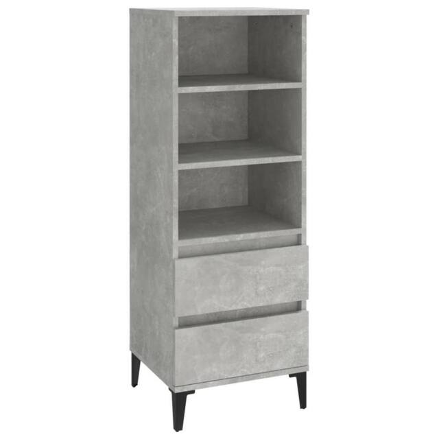 Berkfield Home Highboard Concrete Grey 40x36x110 cm Engineered Wood - Size: 40 x 36 x 110 cm - image 1