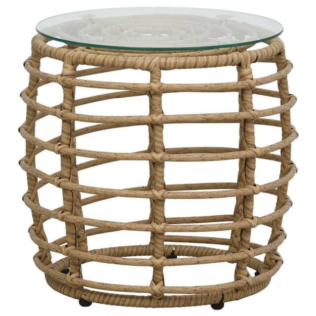 Berkfield Home 3 Piece Bistro Set Poly Rattan Oak in Light Brown - image 1