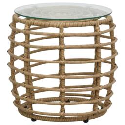Berkfield Home 3 Piece Bistro Set Poly Rattan Oak in Light Brown - thumbnail 1