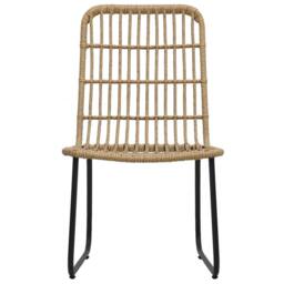 Berkfield Home 3 Piece Bistro Set Poly Rattan Oak in Light Brown - thumbnail 5