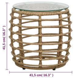 Berkfield Home 3 Piece Bistro Set Poly Rattan Oak in Light Brown - thumbnail 7