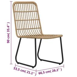 Berkfield Home 3 Piece Bistro Set Poly Rattan Oak in Light Brown - thumbnail 8