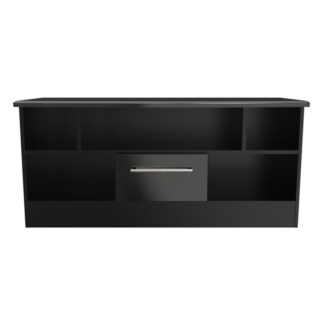 Ready Assembled 2 U Harrow 1 Drawer TV & Media Unit (Ready Assembled) in Black - image 1