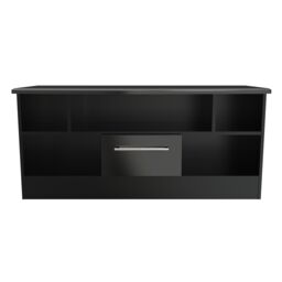 Ready Assembled 2 U Harrow 1 Drawer TV & Media Unit (Ready Assembled) in Black - thumbnail 1