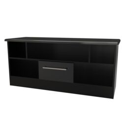 Ready Assembled 2 U Harrow 1 Drawer TV & Media Unit (Ready Assembled) in Black - thumbnail 3