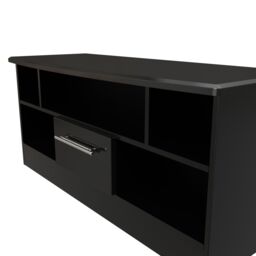 Ready Assembled 2 U Harrow 1 Drawer TV & Media Unit (Ready Assembled) in Black - thumbnail 4