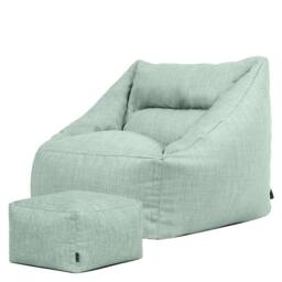 icon Bean Bag Armchair & Footstool Outdoor Woven in Green - thumbnail 4