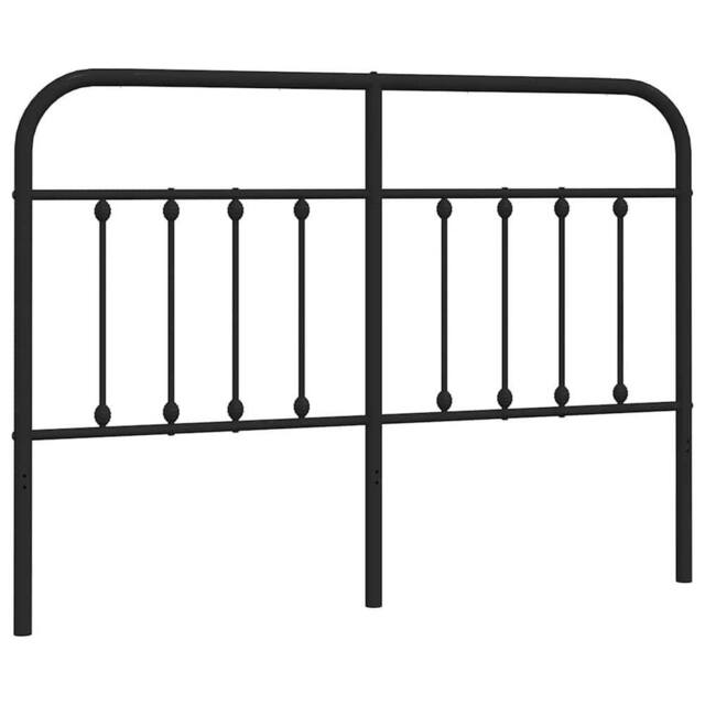 Berkfield Home Metal Headboard Black 150 cm - image 1