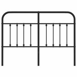 Berkfield Home Metal Headboard Black 150 cm - thumbnail 4